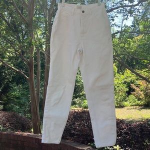 Moda International white denim vintage jeans The London Jean high rise w…